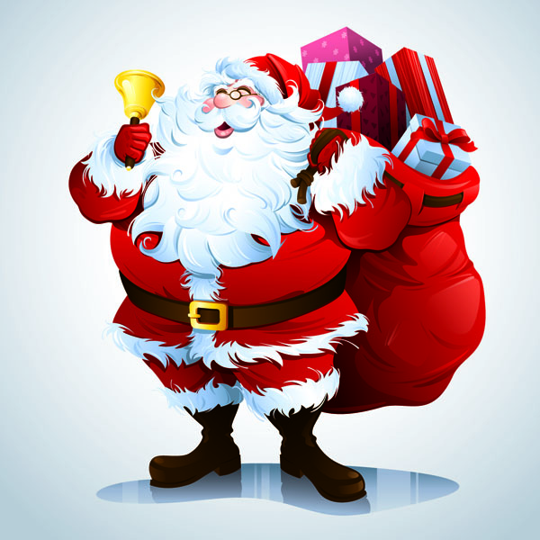 christmas background templates cute santa claus icons