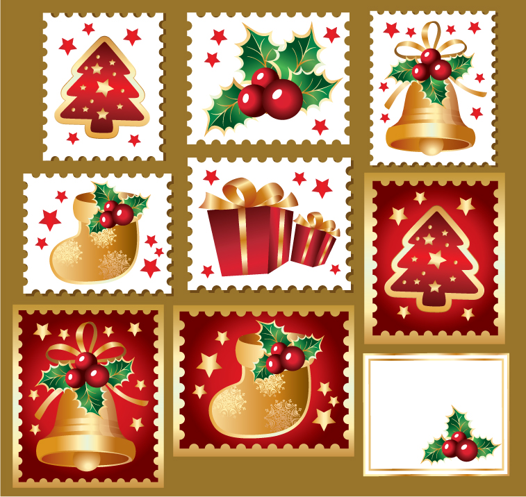 christmas design elements modern classical symbols decor