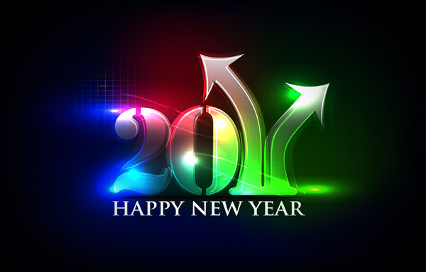 2011 new year banner sparkling lights numbers decor