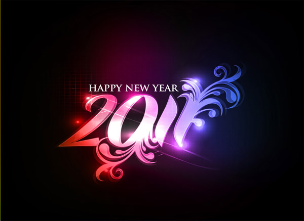 2011 new year banner sparkling dark numbers decor