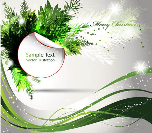 christmas background elegant sparkling curves motion leaf decor