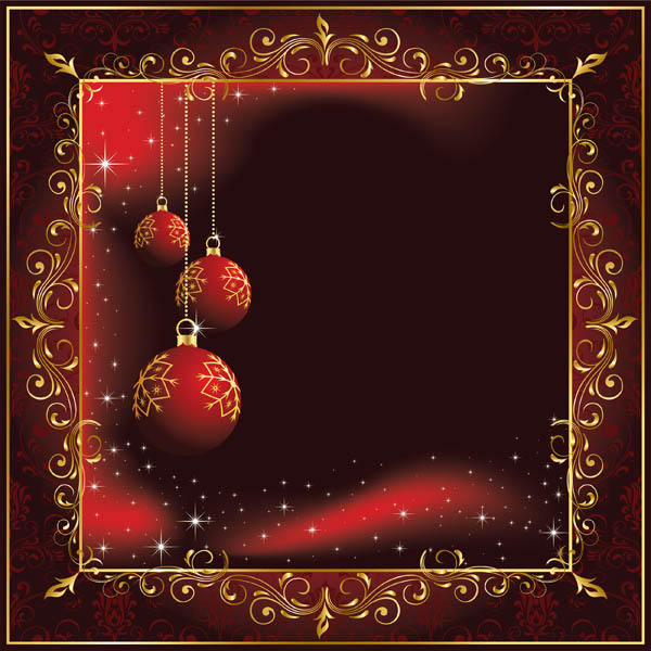 xmas background elegant twinkling red bauble balls decor