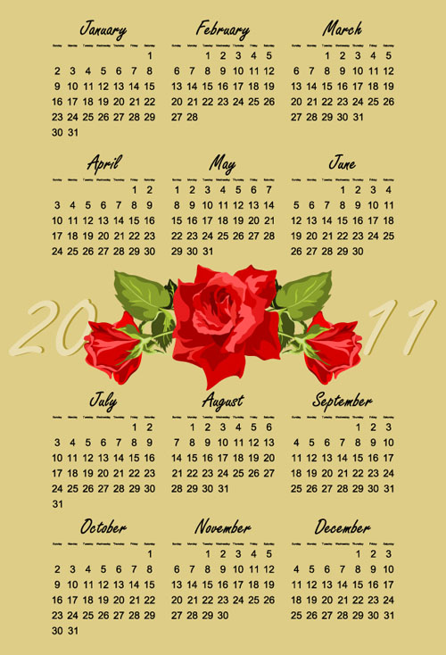 2011 calendar templates colorful modern classic design