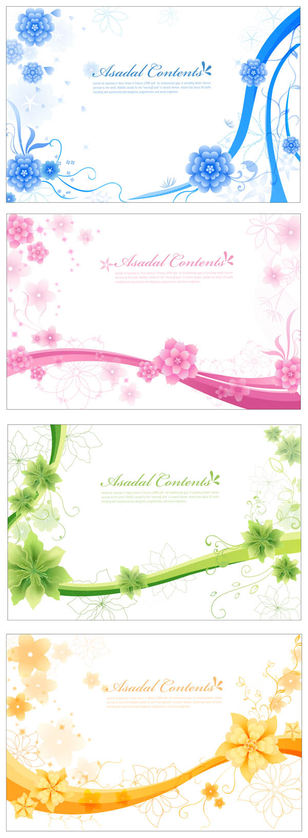 floral background templates bright colored modern design