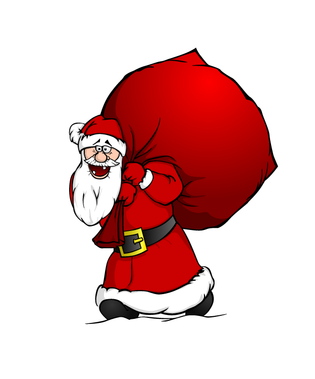 funny santa claus icon colored cartoon character sketch