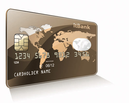 bank card templates global map decor modern design