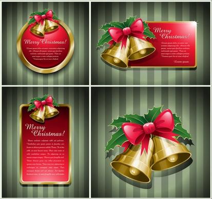 christmas card background templates shiny bells decor