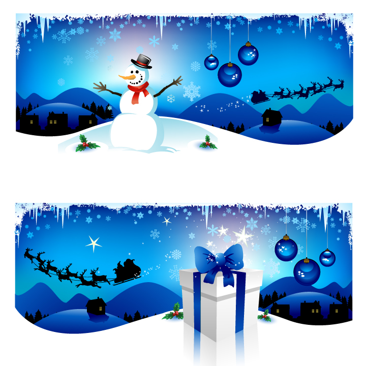 xmas backgrounds shiny modern design snowman gift icons