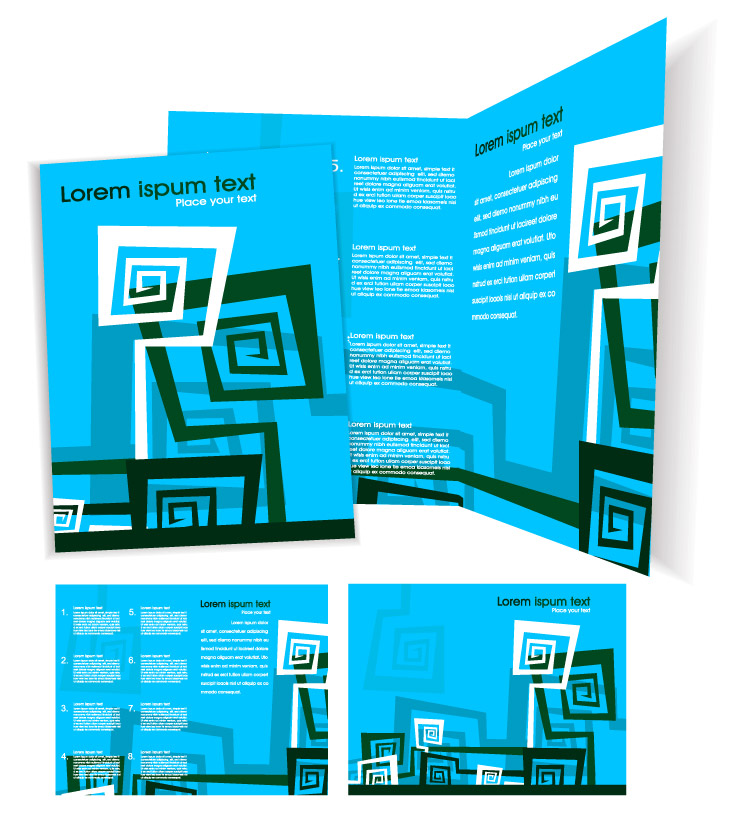 brochure templates modern abstract decor blue design