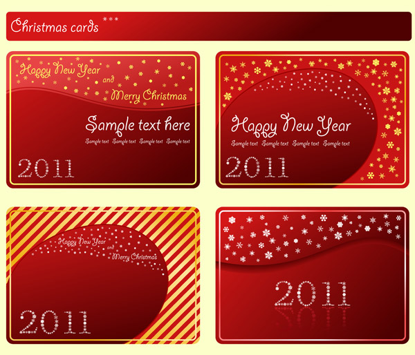 christmas card templates elegant red design snowflakes decor