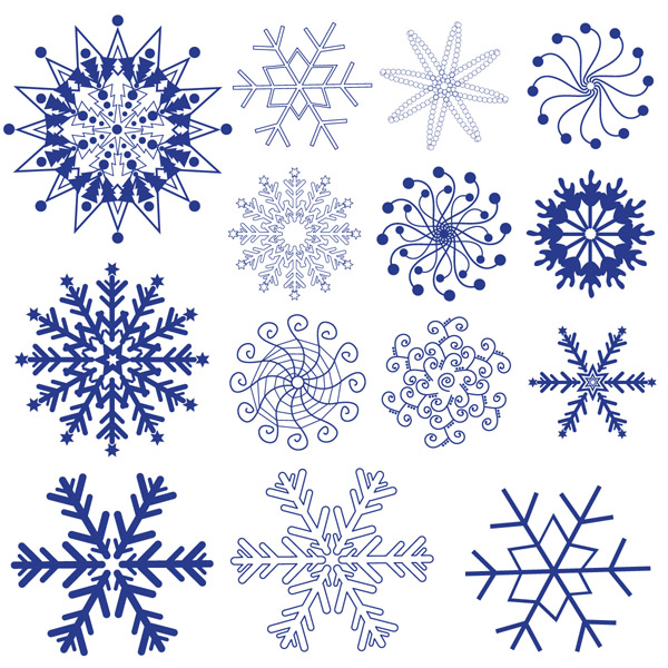 snowflakes templates colored flat symmetrical design