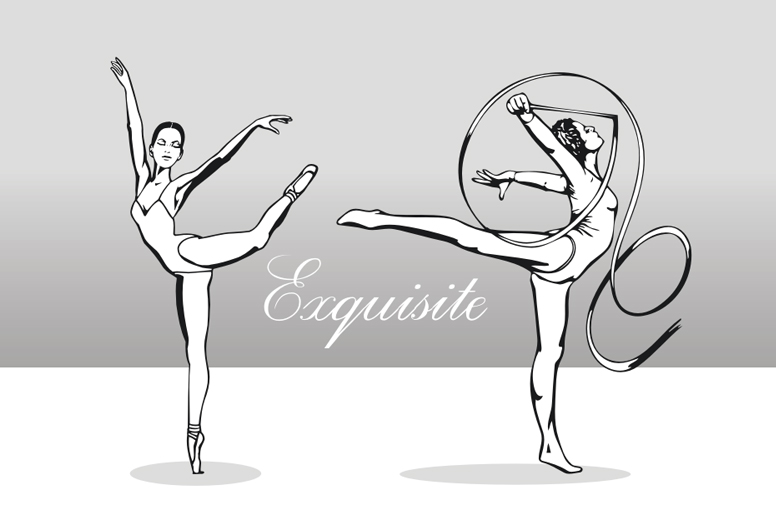 rhythmic dancer icons black white cartoon sketch