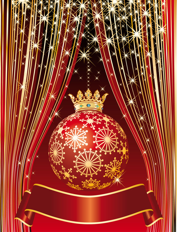 christmas background elegant luxury twinkling bauble crown decor