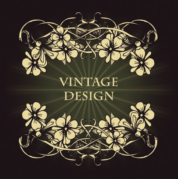 floral background elegant vintage symmetrical decor