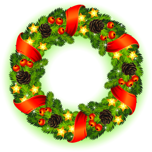 christmas wreath icon modern colorful baubles decor