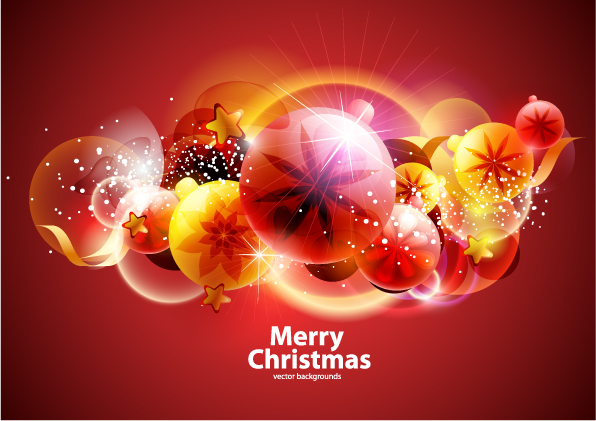 christmas background colorful sparkling floral bubbles decor