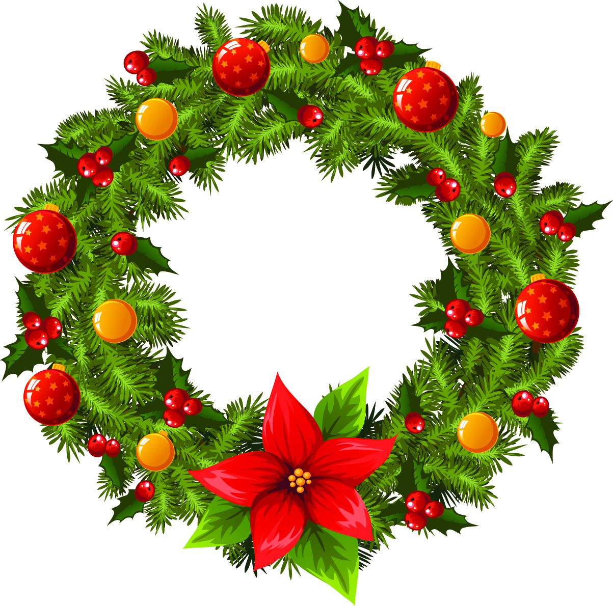 xmas wreath icon elegant colorful modern design