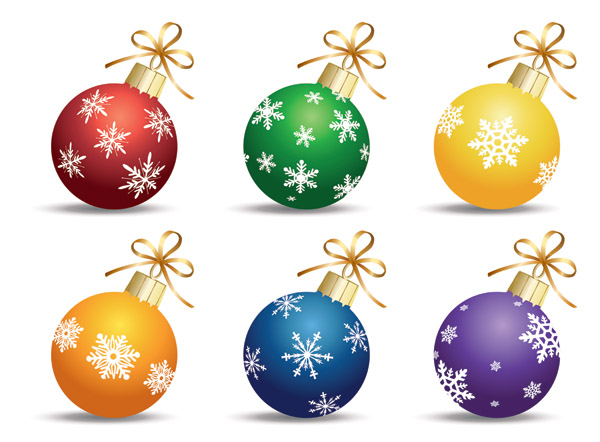 christmas bauble ball icons modern colorful design