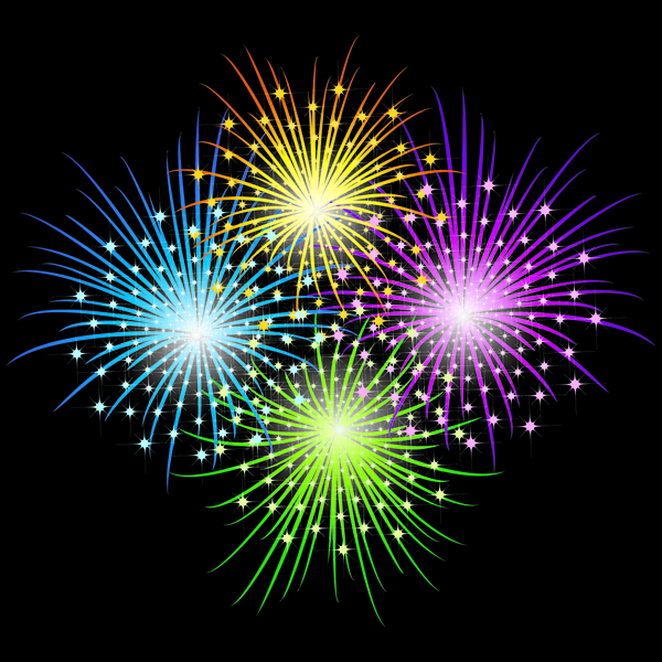 fireworks painting colorful sparkling explosion design