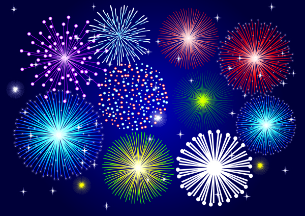 fireworks background colorful twinkling bursting design