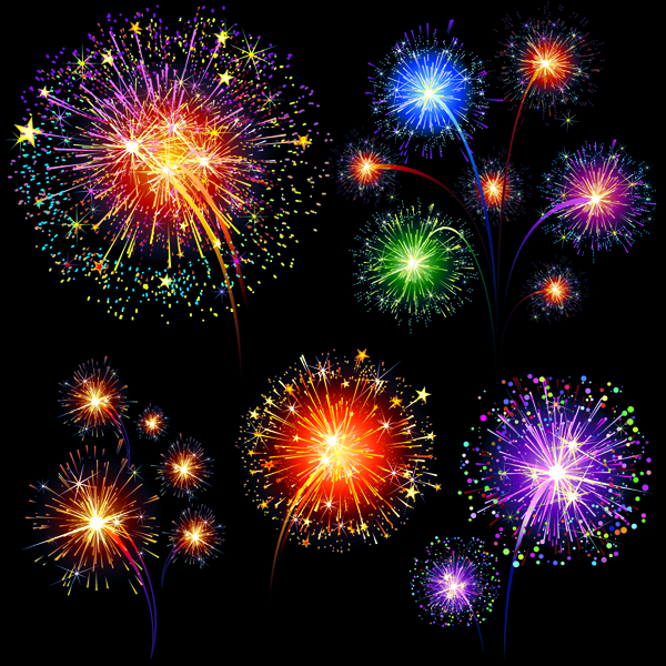 fireworks background modern colorful bursting decor