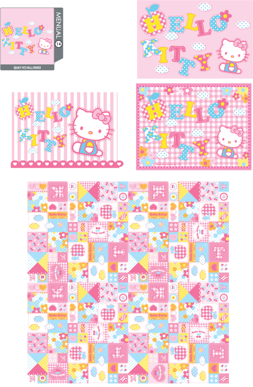 kitty background templates cute colorful flat decor