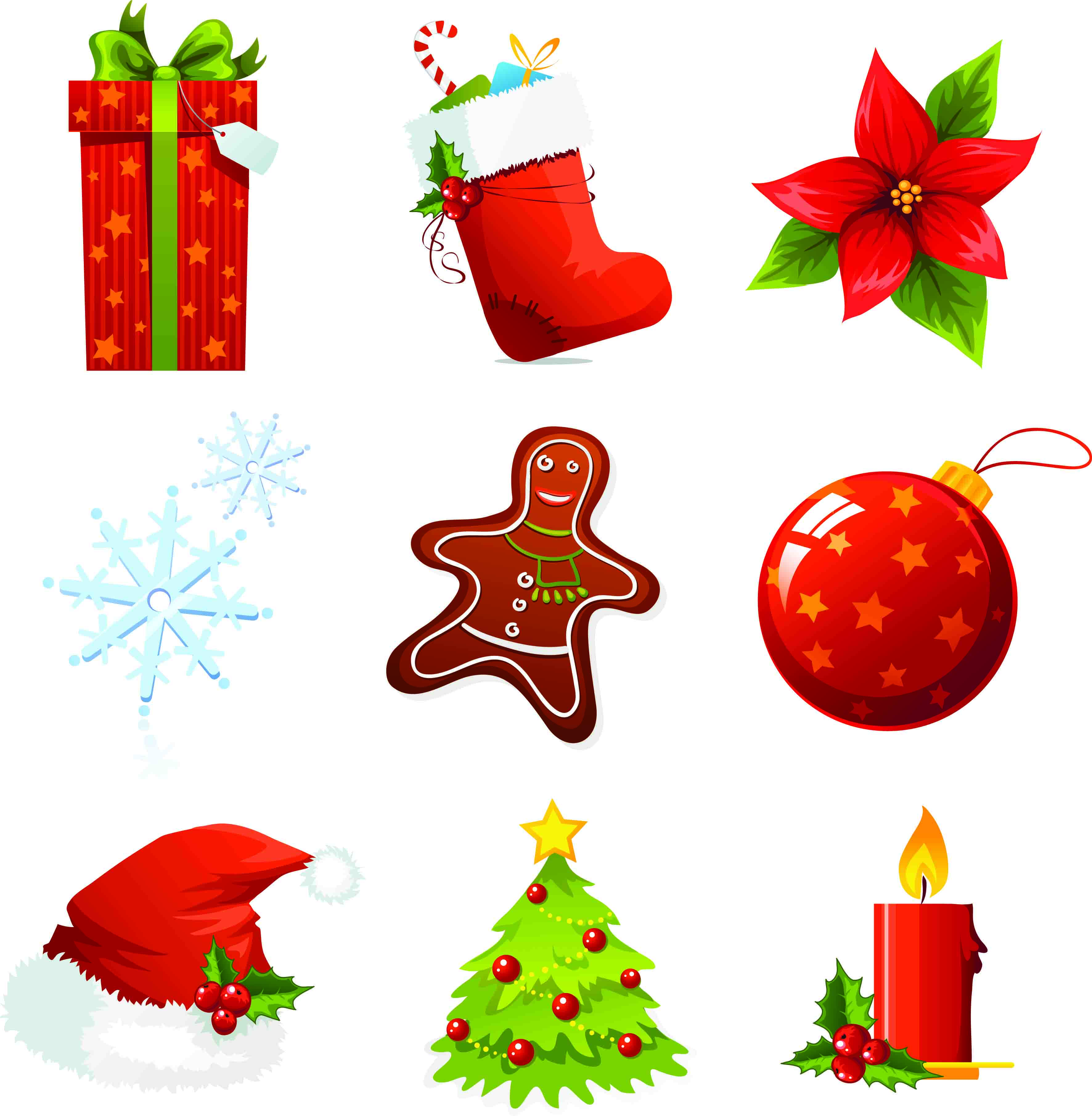 christmas design elements modern colored symbols sketch