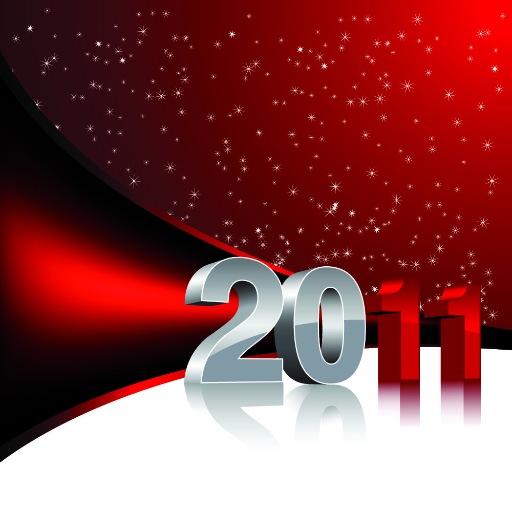 2011 new year background modern sparkling 3d design