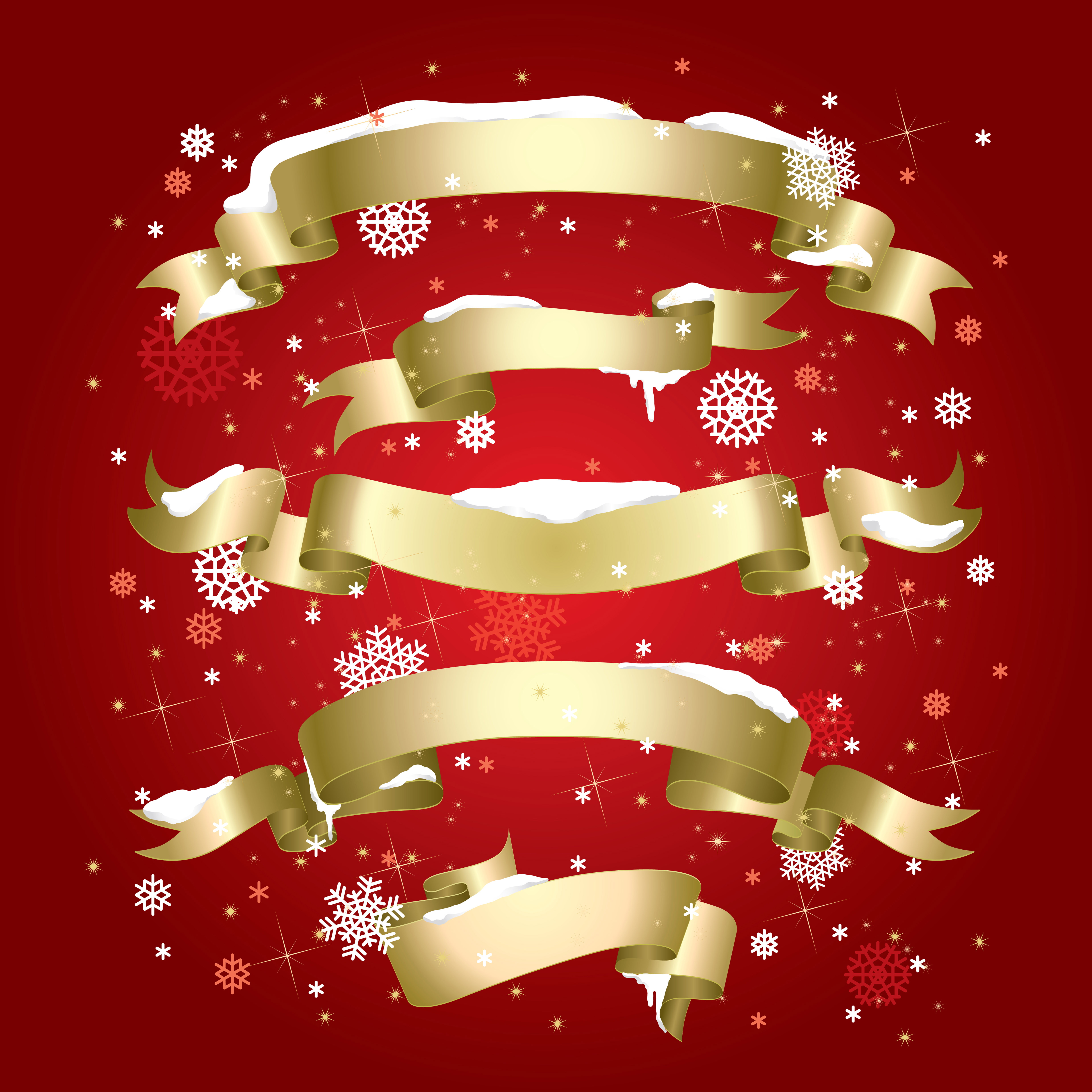 christmas ribbon templates modern 3d design snowflakes decor