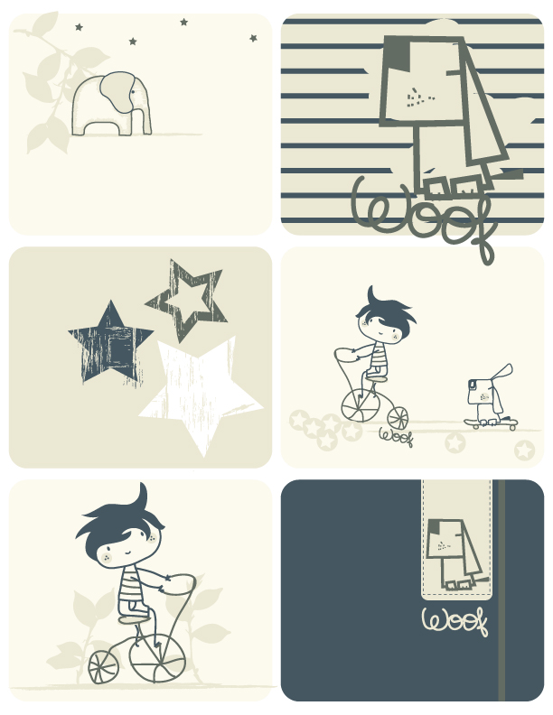 cartoon design elements classical flat handdrawn sketch