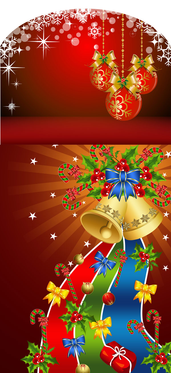 christmas background bright colorful baubles bells decor