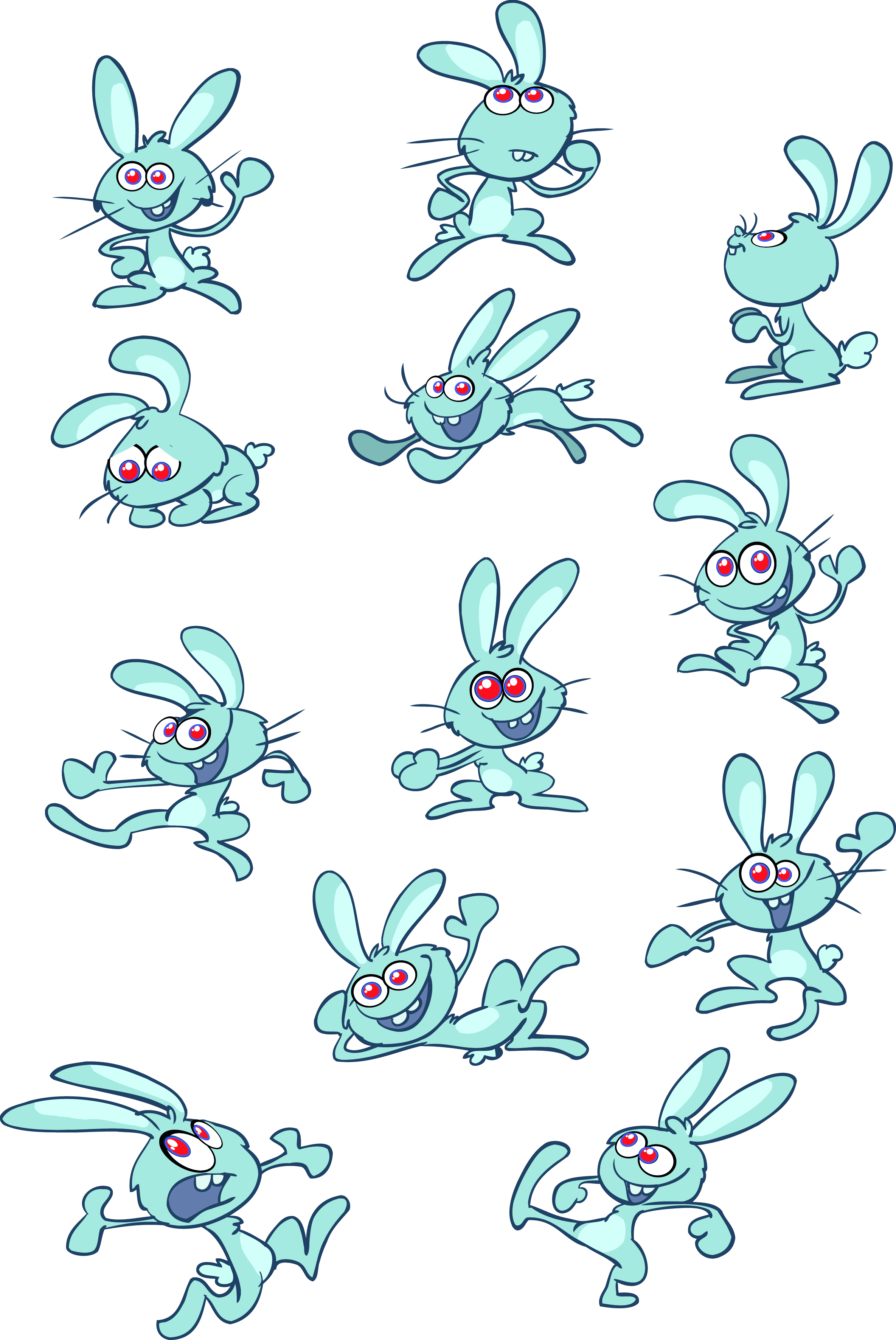 bunny icons cute cartoon character sketch