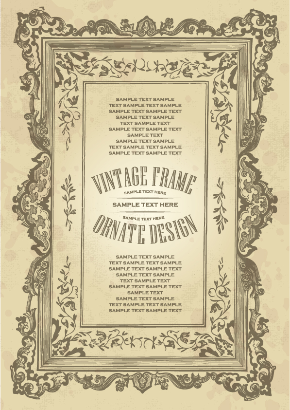 frame template retro symmetrical decor