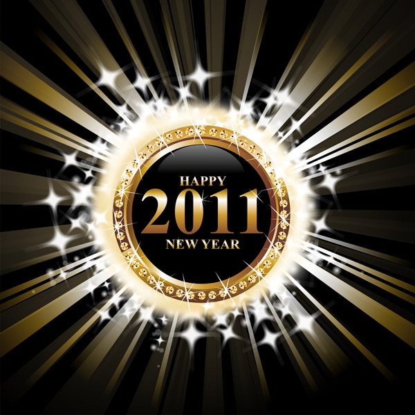 2011 new year background sparkling stars gems decor