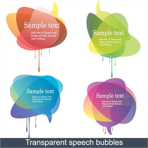 decorative tags templates colorful transparent deformed speech bubbles