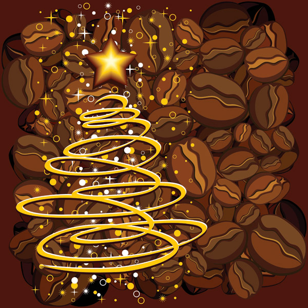 coffee beans poster twinkling star lights motion decor