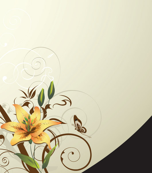 flora background elegant classical colored sketch