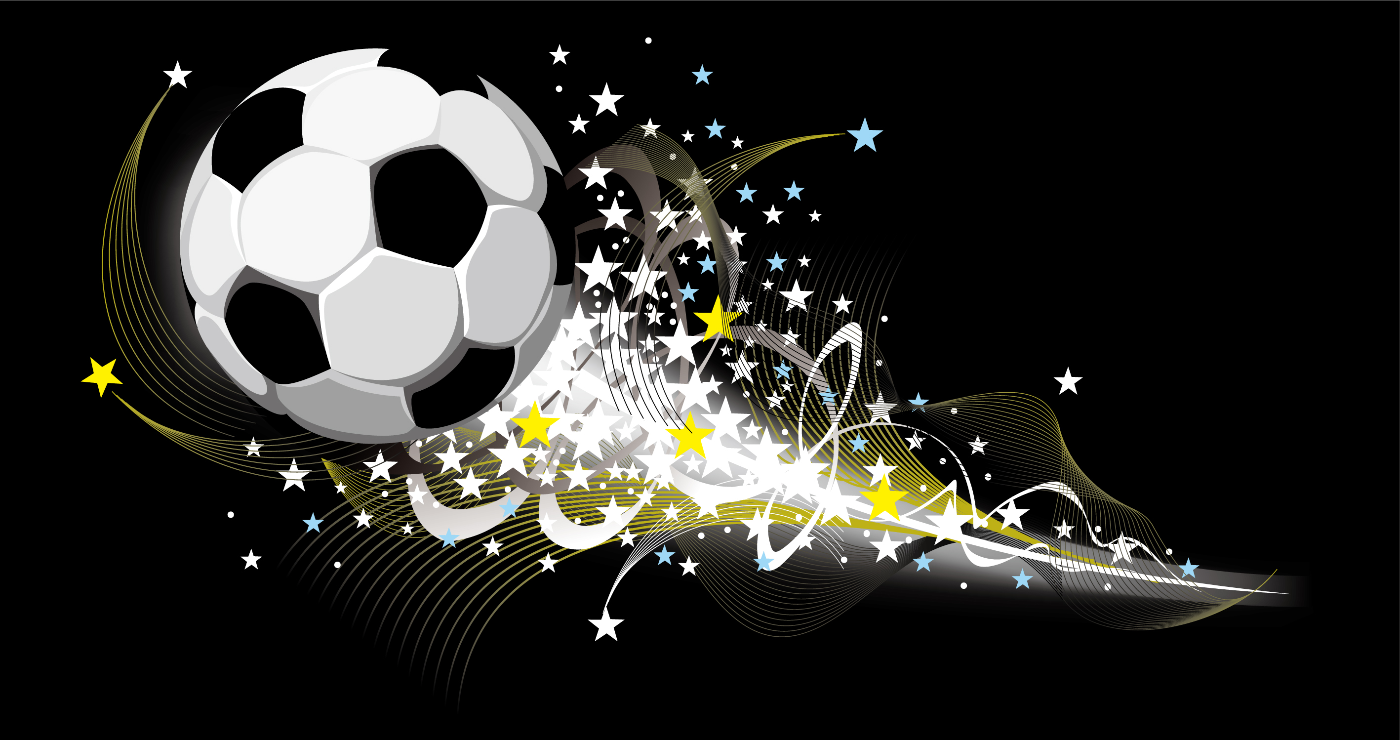 soccer background ball sparkling motion stars light decor