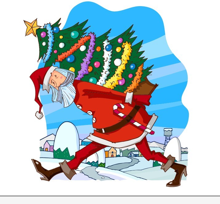 christmas tale painting funny santa icon cartoon design