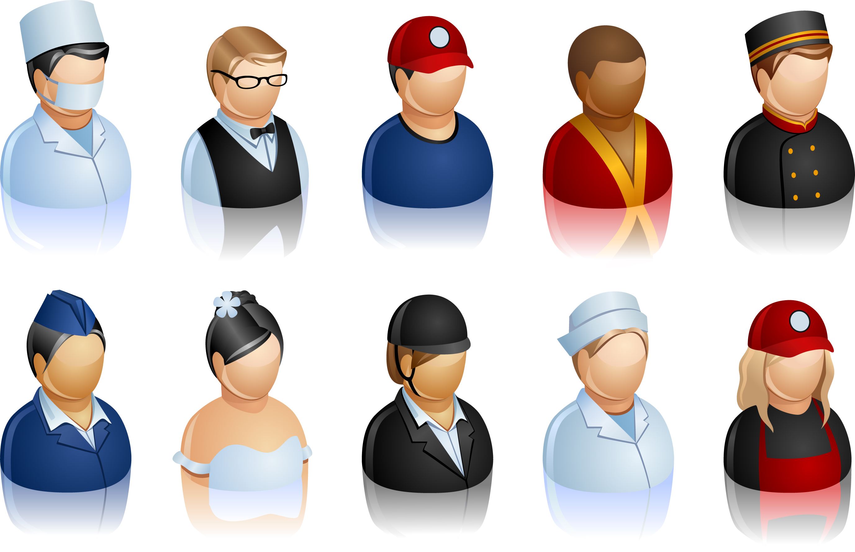 human icon careers theme shiny colored 3d sketch