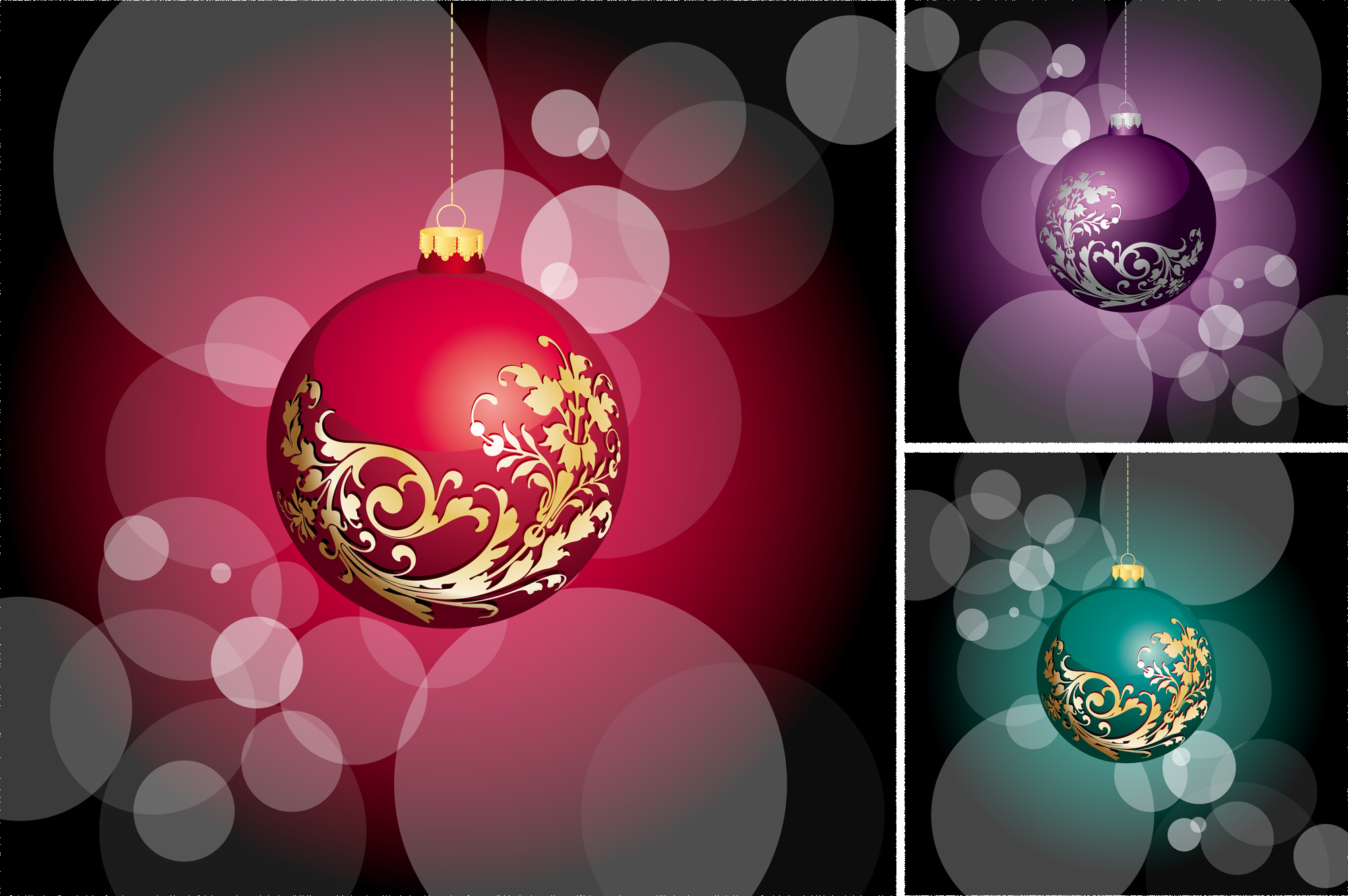 christmas background templates bauble icon bokeh decor