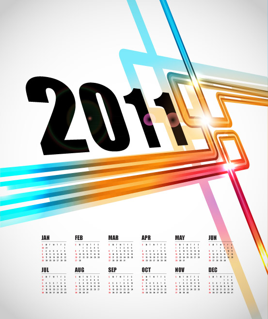 2011 calendar template modern bright simple design