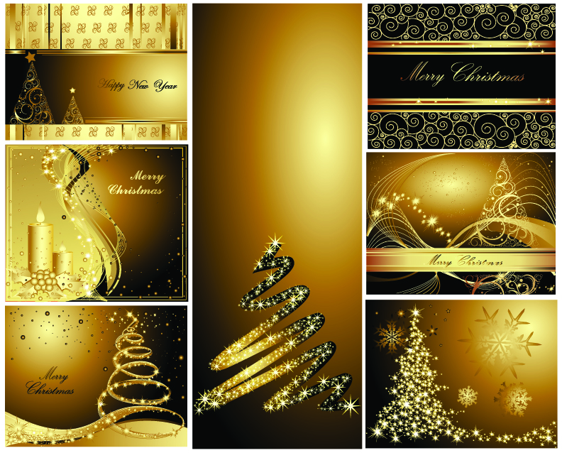 christmas background templates elegant sparkling golden decor