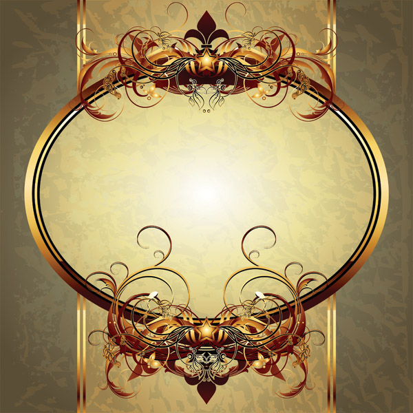 heraldic frame template elegant curved symmetric decor