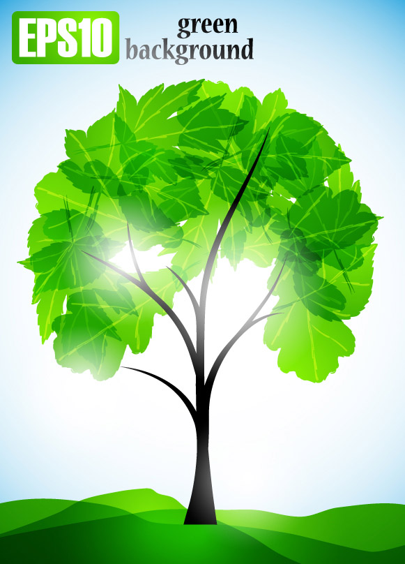 ecology banner shiny green tree decor