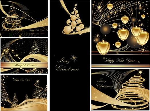 christmas background templates twinkling elegant dynamic golden decor