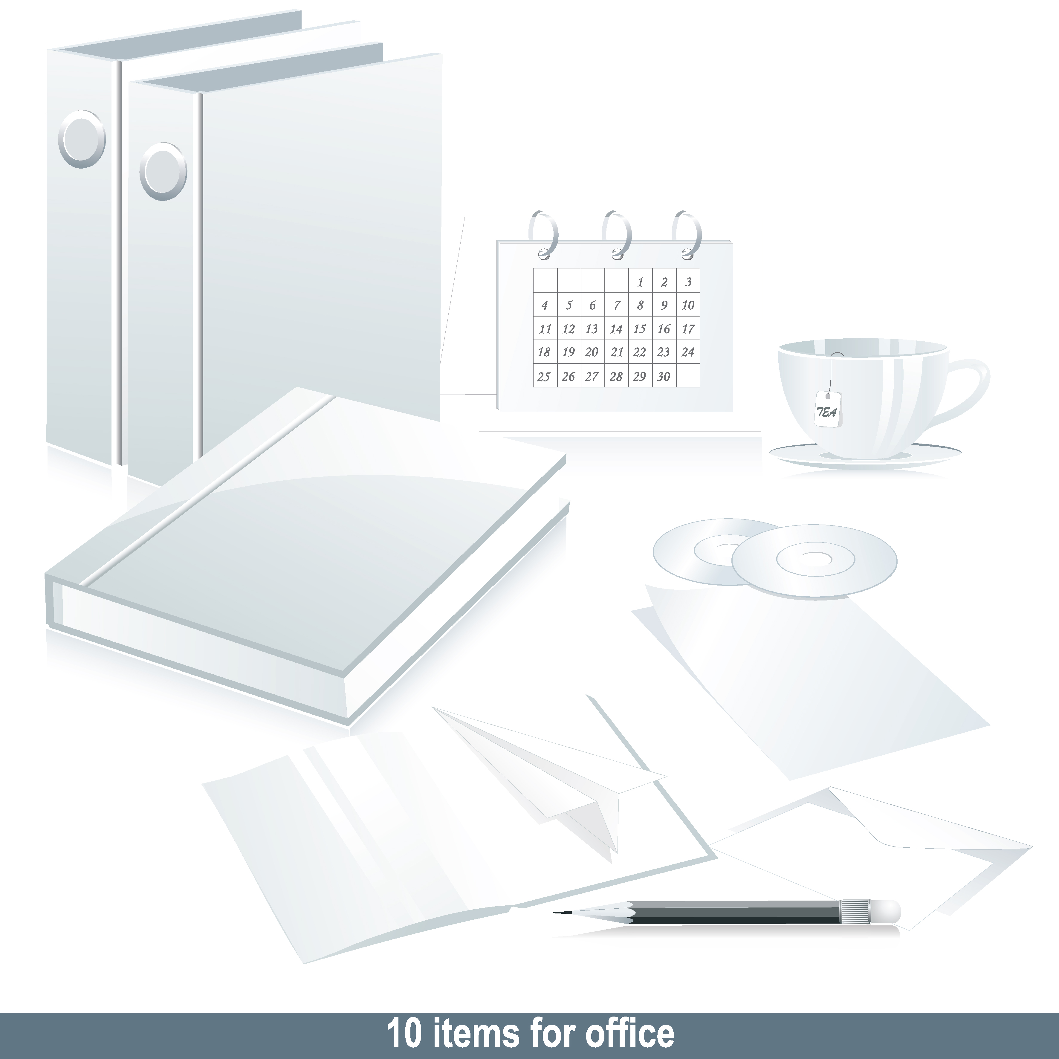 stationery design elements blank 3d sketch