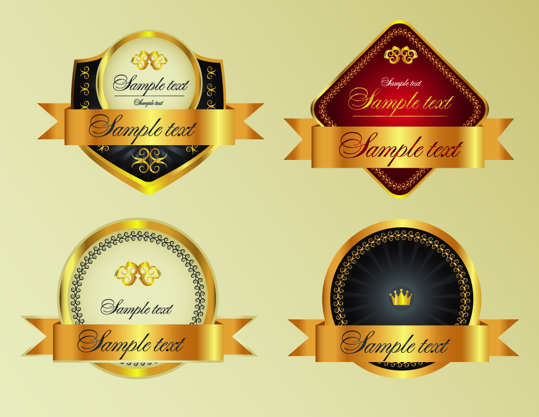 labels templates collection colorful elegant vintage design