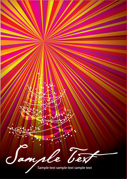 christmas background templates colorful sparkling 3d rays illusion