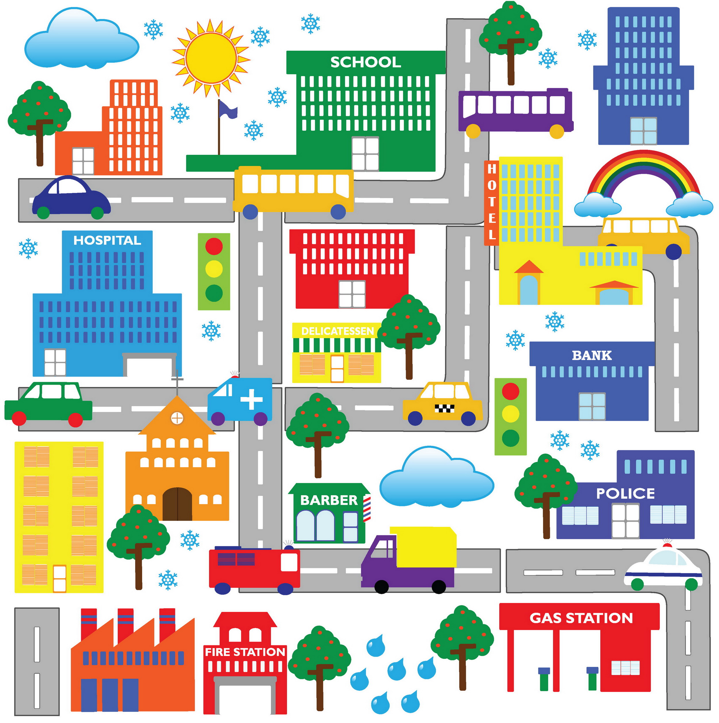 city scheme design elements colorful 3d icons